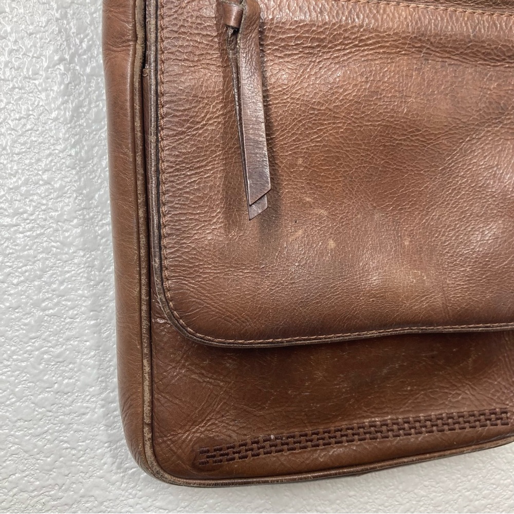 VELEZ Leather Colombia Messenger crossbody Bag Vintage Brown 8x10" - Picture 6 of 16